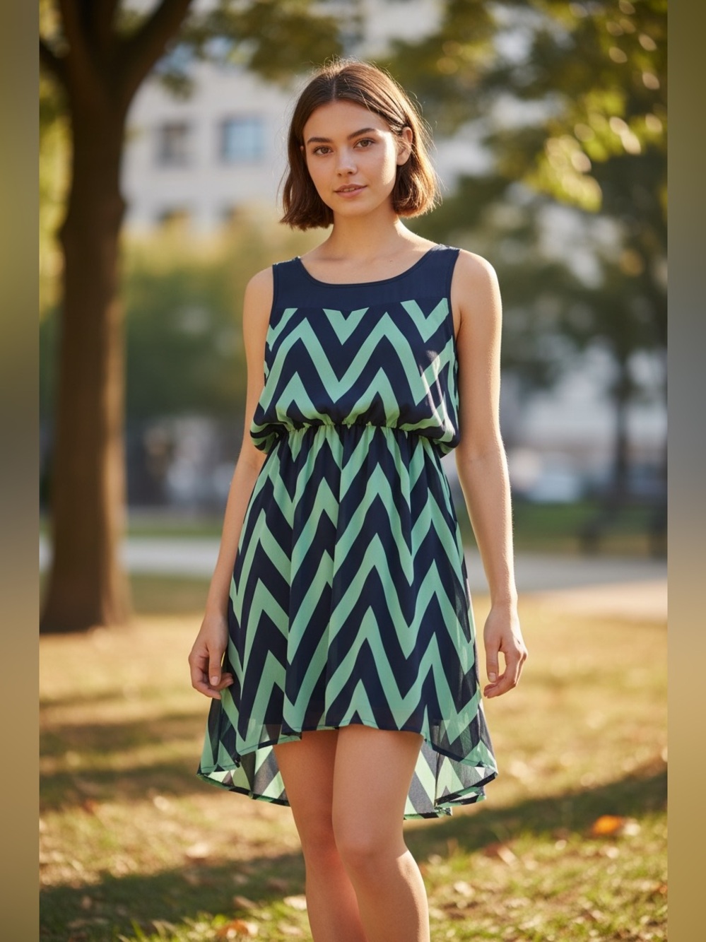 Romeo & Juliet Couture Blue Green Halter Sundress